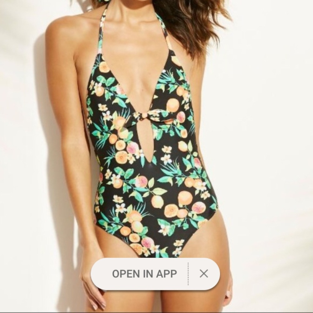 Target Citrus Fruit Print One Piece Swimsuit M